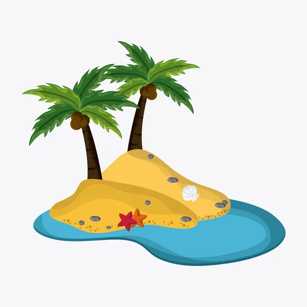 Diseño de playa. Icono de verano. Colorida ilustración — Vector de stock