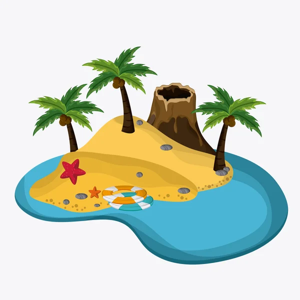 Beach design. Summer icon. Colorful illustration — Stock Vector