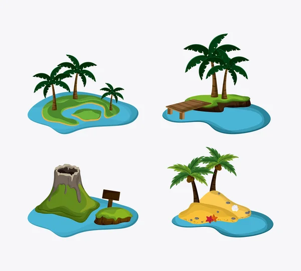 Diseño de playa. Icono de verano. Colorida ilustración — Vector de stock
