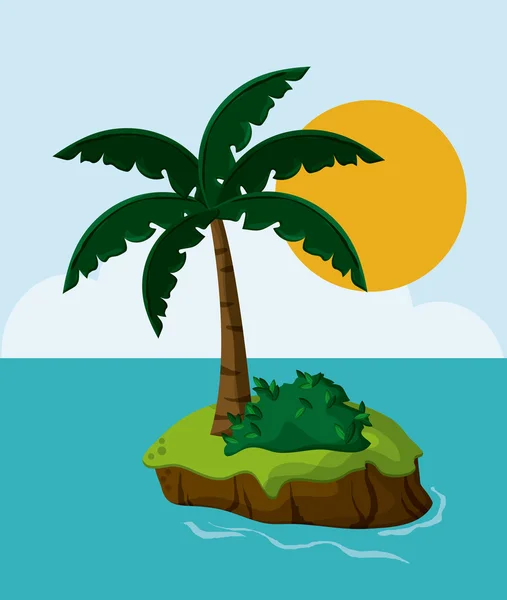 Diseño de playa. Icono de verano. Colorida ilustración — Vector de stock