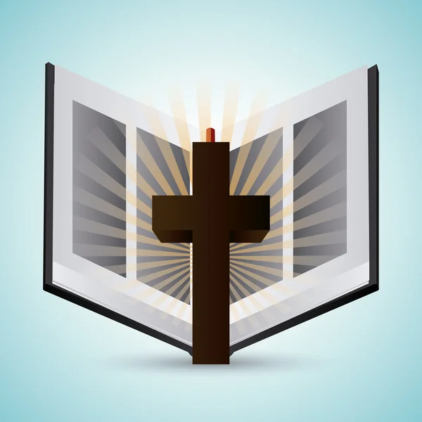 Diseño bíblico. Icono del libro. Ilustración plana — Vector de stock