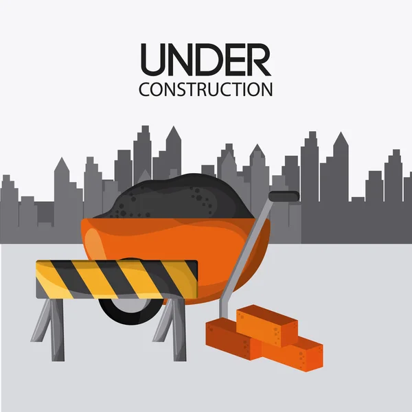 En construcción. icono de la herramienta. Colorida ilustración — Vector de stock