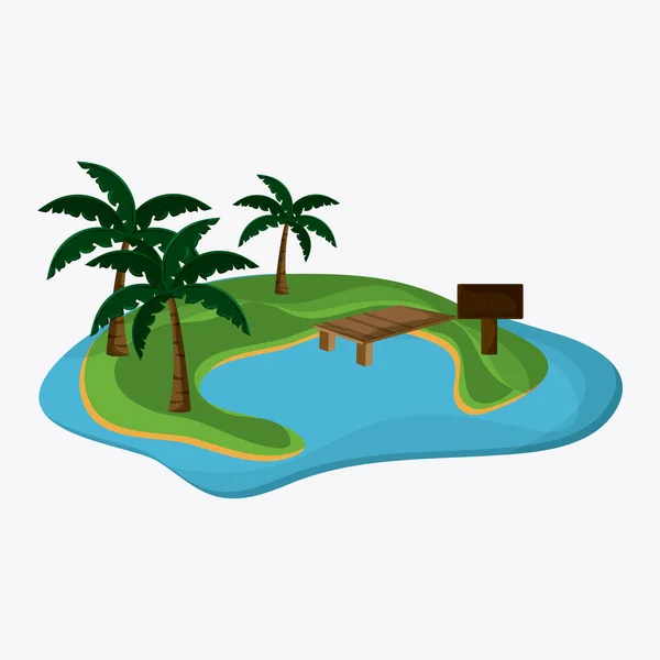 Diseño de playa. Icono de palmera. Colorida ilustración — Vector de stock