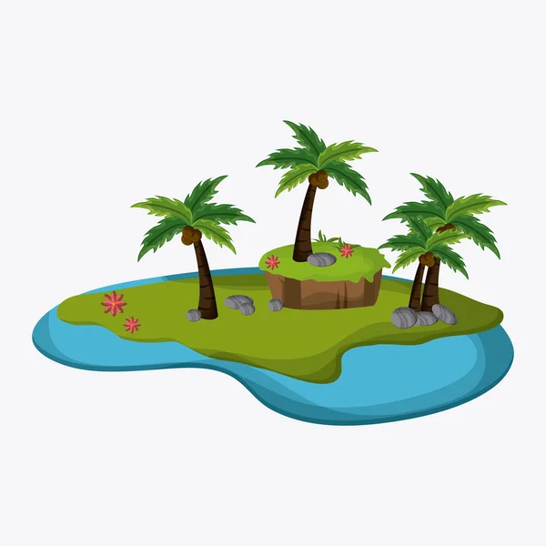 Stranden design. Palm tree ikon. Färgglad illustration — Stock vektor