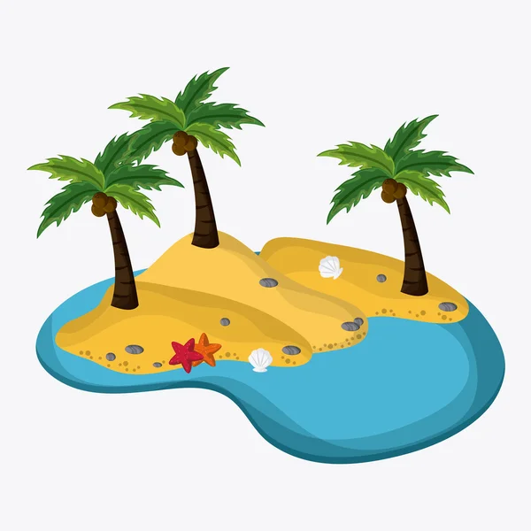 Diseño de playa. Icono de palmera. Colorida ilustración — Vector de stock