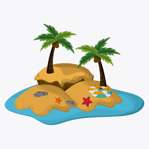Diseño de playa. Icono de palmera. Colorida ilustración — Vector de stock