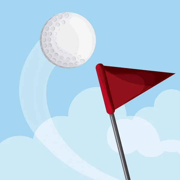 Diseño de golf. Icono deportivo. Ilustración plana, vector editable — Vector de stock