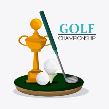 Golf tasarım. Spor idolü. Düz illüstrasyon, düzenlenebilir vektör