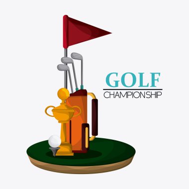 Golf tasarım. Spor idolü. Düz illüstrasyon, düzenlenebilir vektör