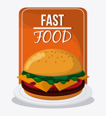 Fast food tasarım. menü simgesini. Renkli resimde