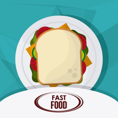 Fast food tasarım. menü simgesini. Renkli resimde