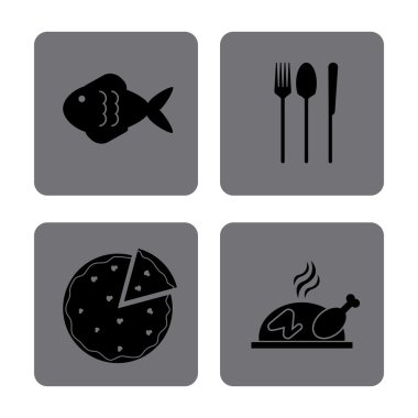 Öğle Saat tasarımı. Menü simgesini. Düz illüstrasyon, düzenlenebilir vektör