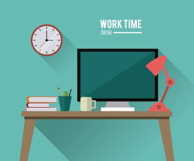 Zaman tasarım çalışması. Office simge. Renkli resimde