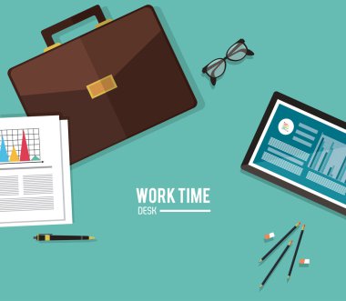 Zaman tasarım çalışması. Office simge. Renkli resimde