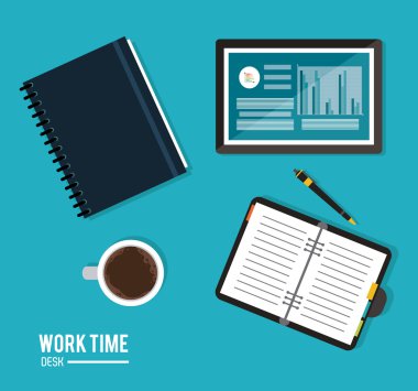 Zaman tasarım çalışması. Office simge. Renkli resimde