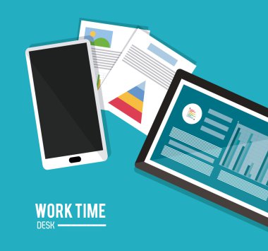 Zaman tasarım çalışması. Office simge. Renkli resimde