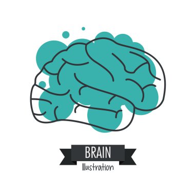 Beyin tasarım. Zihin kavramı. Beyaz arka plan, düzenlenebilir vektör