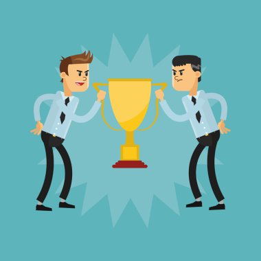 Kazanan tasarım. Başarı simgesi. Renkli resimde