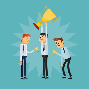 Kazanan tasarım. Başarı simgesi. Renkli resimde