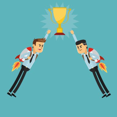 Kazanan tasarım. Başarı simgesi. Renkli resimde