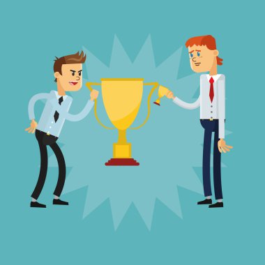 Kazanan tasarım. Başarı simgesi. Renkli resimde