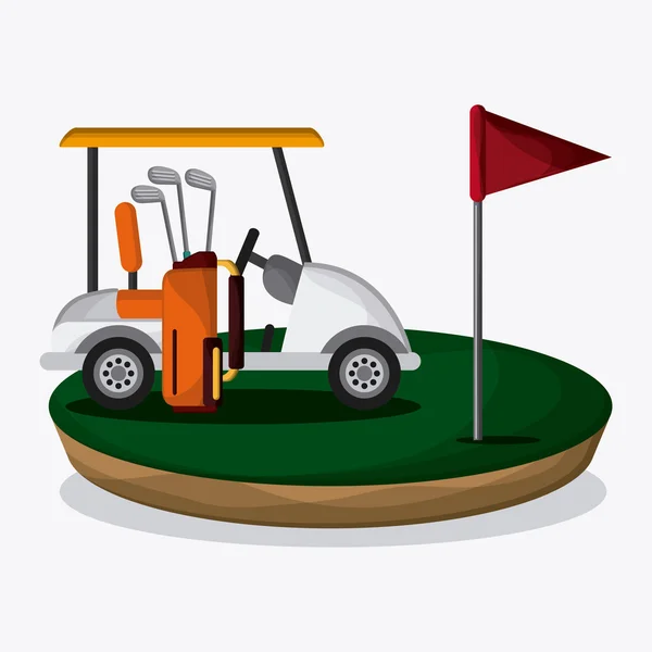 高尔夫设计。体育图标。平的插图，可编辑矢量 — 图库矢量图片