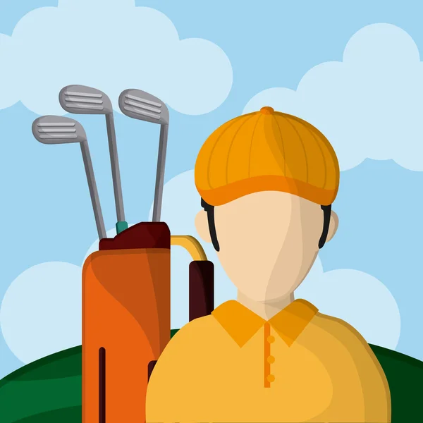 Diseño de golf. Icono deportivo. Ilustración plana, vector editable — Vector de stock