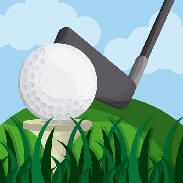 Design de golfe. Ícone desportivo. Ilustração plana, vetor editável —  Vetores de Stock