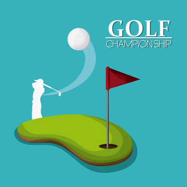 Diseño de golf. Icono deportivo. Ilustración plana, vector editable — Archivo Imágenes Vectoriales