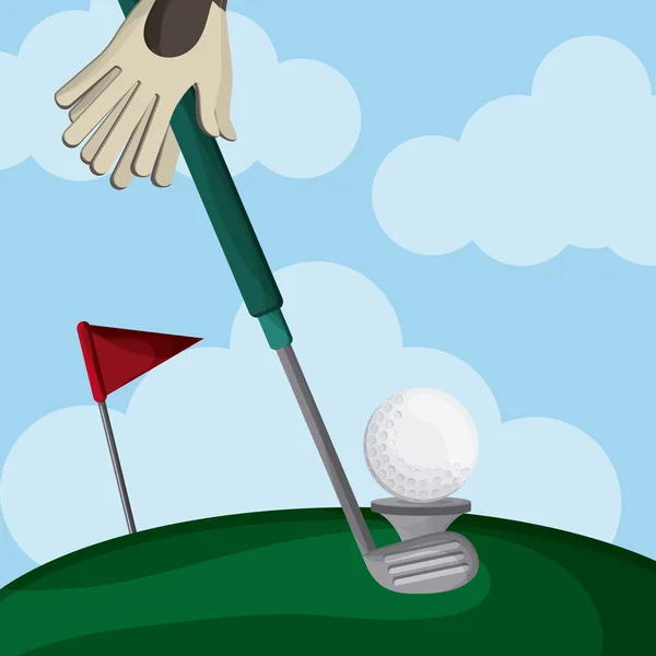 Design de golfe. Ícone desportivo. Ilustração plana, vetor editável — Vetor de Stock