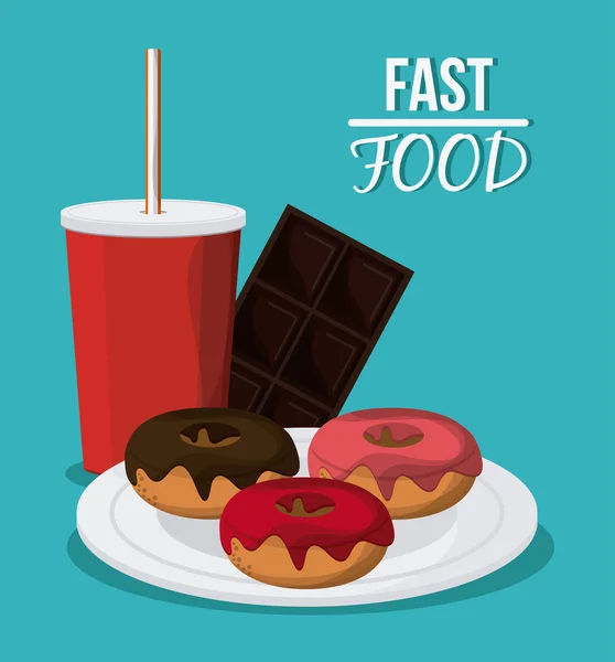 Fast Food Design. Menüpunkt. Bunte Illustration — Stockvektor