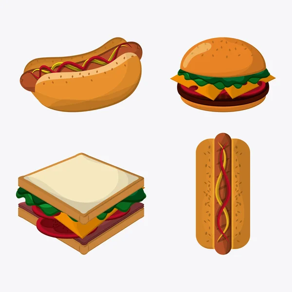 Design de fast food. ícone de menu. Ilustração colorida — Vetor de Stock