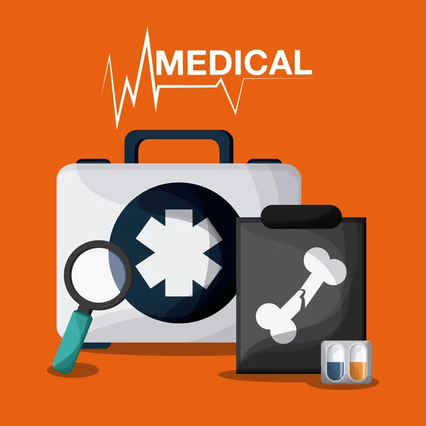 Diseño de atención médica. Icono de atención médica. Ilustración plana, vector editable — Vector de stock