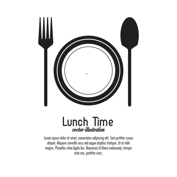 Projeto da hora do almoço. Ícone de menu. Ilustração plana, vetor editável —  Vetores de Stock