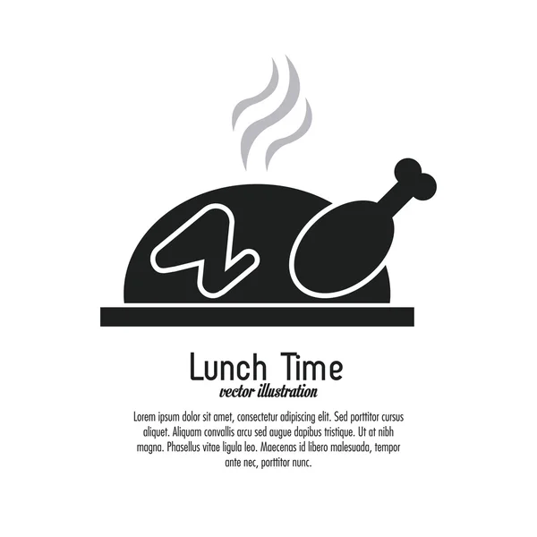 Projeto da hora do almoço. Ícone de menu. Ilustração plana, vetor editável — Vetor de Stock