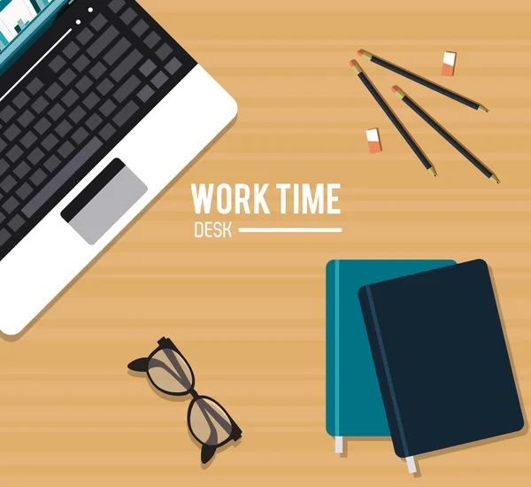 Arbeitszeitgestaltung. Büro-Ikone. Bunte Illustration — Stockvektor
