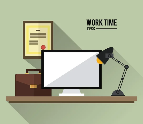 Diseño del tiempo de trabajo. Icono de oficina. Colorida ilustración — Vector de stock