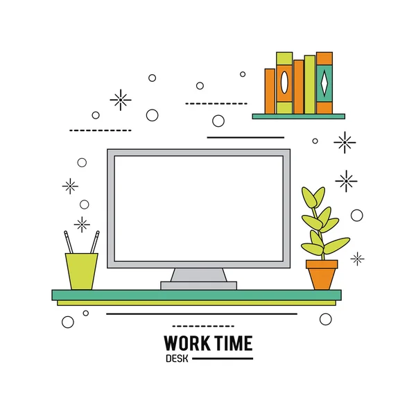 Design de tempo de trabalho. Ícone do escritório. Ilustração colorida — Vetor de Stock