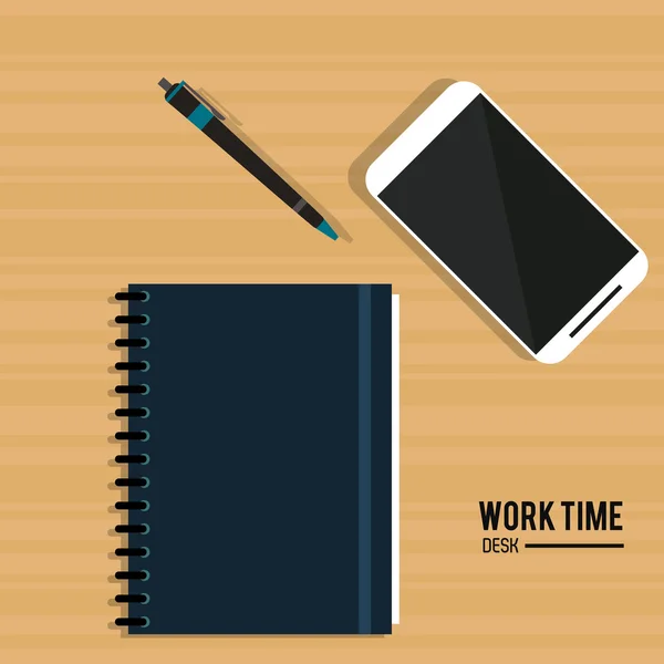 Diseño del tiempo de trabajo. Icono de oficina. Colorida ilustración — Archivo Imágenes Vectoriales