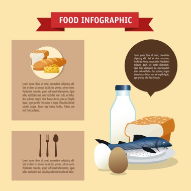 Gıda tasarım. Infographic simgesi. Renkli resimde