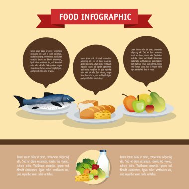 Gıda tasarım. Infographic simgesi. Renkli resimde