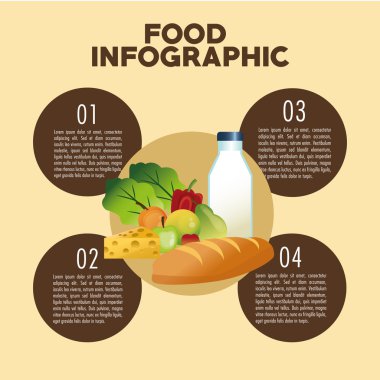 Gıda tasarım. Infographic simgesi. Renkli resimde