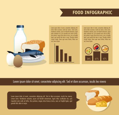 Gıda tasarım. Infographic simgesi. Renkli resimde