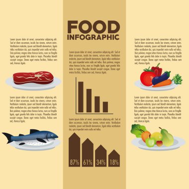 Gıda tasarım. Infographic simgesi. Renkli resimde