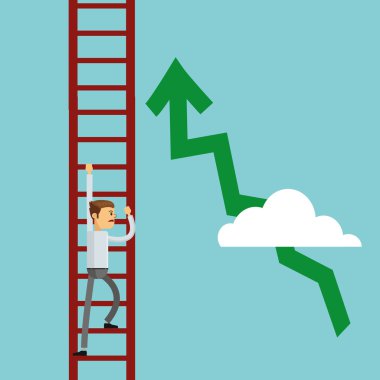 İşadamı tasarım. Başarı simgesi. Renkli tasarım