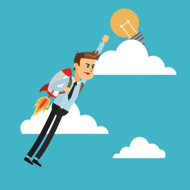 İşadamı tasarım. Başarı simgesi. Renkli tasarım