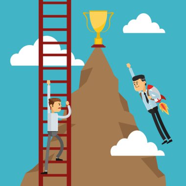 İşadamı tasarım. Başarı simgesi. Renkli tasarım