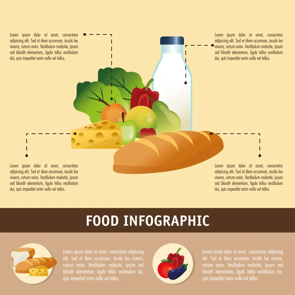 Voedsel ontwerp. Infographic pictogram. Kleurrijke afbeelding — Stockvector