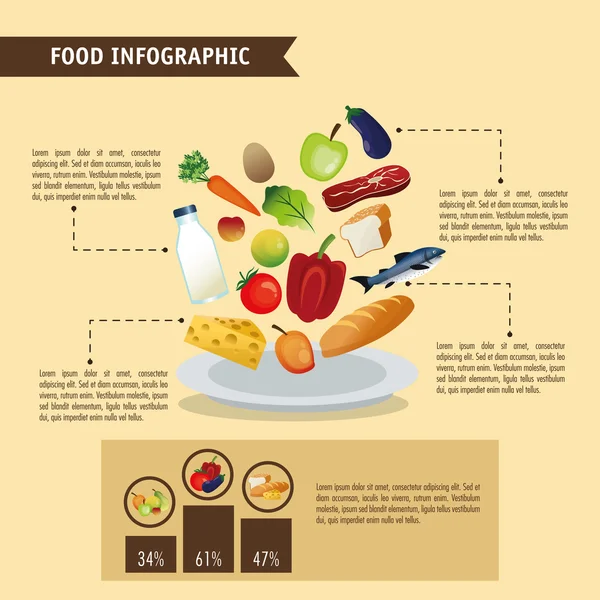 Gıda tasarım. Infographic simgesi. Renkli resimde