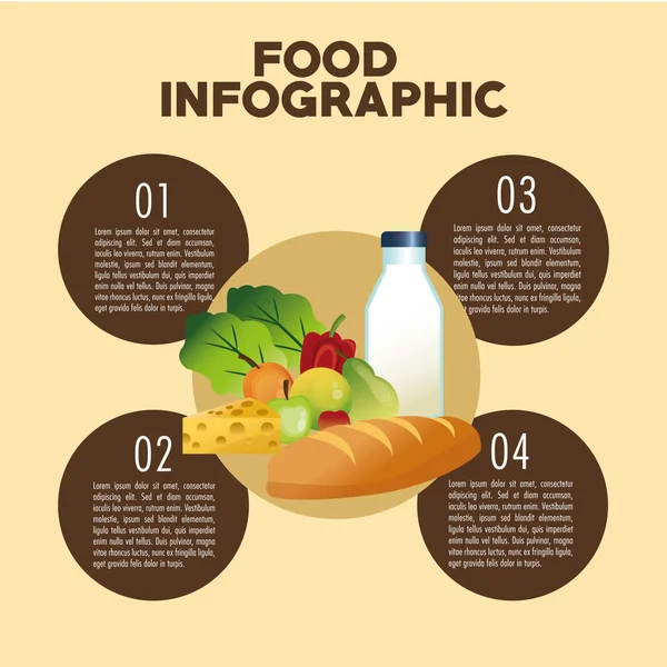 Gıda tasarım. Infographic simgesi. Renkli resimde